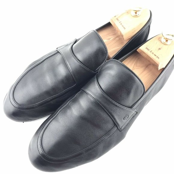 GUCCI Nappa Leather Loafers Men\'s 9 Black 39 Ultra main image 4